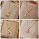 MEYRROYU 316L Stainless Steel Necklace For Women Cute Romantic Zircon Jewelry Starfish Whale Flower