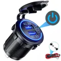 Quick Charge 3.0 Dual USB Fast Car Charger Socket Accessories Waterproof 12V/24V QC3.0 Power Outlet