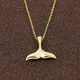 Stainless Steel Chain Mermaid Tail Pendant Necklaces For Women Kids Vintage Fish Nautical Color