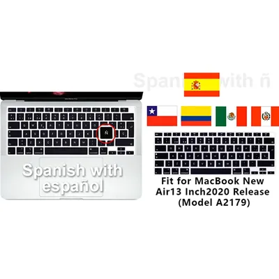 Spanish Spain for MacBook Air 13 inch 2020 Release A2179 A2337 M1 Air 13 inch Accessories Silicone