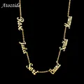 Atoztide Custom Multiple Personalized Name Necklaces Jewelry Chain Pendant Gold Color Necklace for