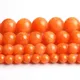 Round Stone Beads Orange Jades 6/8/10/12mm Loose Spacer Perles Beads for DIY Bracelet Jewelry Making