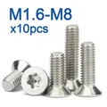 10pcs/lot Six-Lobe Torx Flat Countersunk Head Screw Bolt M1.6 M2 M2.5 M3 M4 M5 M6 M8 304 A2-70