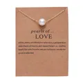 Hot Sale Imitation Pearl of Love Gold-Color Pendant Necklaces Clavicle Chains necklace Fashion Chain