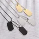 Stainless Steel Double Layer Dog Tag Necklace High Polished Titanium Steel Pendant for Men Women