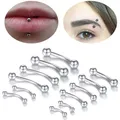 10PC Stainless Steel Eyebrow Banana Piercing Ring External Thread Curved Barbell Lip Ring Cartilage