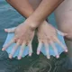 1Pair Unisex Frog Type Silicone Girdles Swimming Hand Fins Flippers Finger Webbed Gloves Paddle