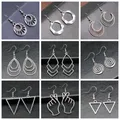 30 Styles Women Fashion Simple Handmade Earrings Geometric Swirl Triangle Teardrop Pendant Dangle