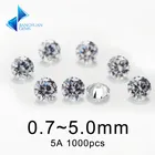1000pcs AAAAA Grade White 0.7~5.0mm Loose Zircon Stone Round Cut Cubic Zirconia