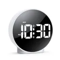 ORIA Digital Alarm LED Table Clock Snooze Display Time Night Light Desktop Round Clock USB Alarm