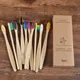 10PCS Colorful Toothbrush Natural Bamboo Tooth Brush Set Soft Bristle Charcoal Teeth Eco Bamboo