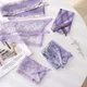 Summer French Retro Purple Tied Hair Small Floral Long Silk Scarf Headband Braided Hair Chiffon Thin