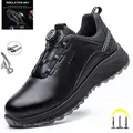 Insulation 6KV Black Leather Work Safety Shoes For Men Anti Smashing Steel Toe Cap Boots Non-slip