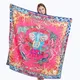 POBING Twill Silk Square Scarf Animals Print Women Scarves&Wrap Giraffe Neckerchief Spanish Foulards cachecol Large Bandana