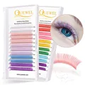 Quewel Mix Color Russian Silk Lashes 5/6 Colors Rainbow Eyelash Extension Colorful False Eyelashes