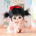 20cm No Attribute Kawaii Cotton Doll with Skeleton Black Hair DIY Doll Plush Human Doll Figure Doll