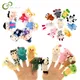 Baby Plush Toy Finger Puppets Tell Story Props 10pcs Animals or 6pcs Family Doll Kids Toys Children
