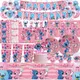 Disney Stitch Party Supplies Paper Napkins Tablecloth Plate Balloon Pink Angel Theme Baby Shower