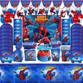 Cartoon Super Hero Spiderman Tablecloth Kid Favor Birthday Pack Event Party Cups Plates Baby Shower