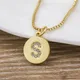 Nidin Hot Sale Wholesale Women Gold Color Initial 26 Letters Necklace Long Charm Personal Necklace