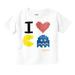 Pixelized Retro Game I Heart PACMAN Toddler Boy Girl T Shirt Infant Toddler Brisco Brands 18M