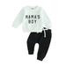 Infant Toddler Boys Fall Clothes Long Sleeve Mama s Boy Print Sweatshirt Tops and Drawstring Pants 2Pcs Outfits Sets