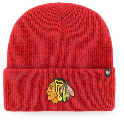 Herren-Strickmütze „Brain Freeze“ der Chicago Blackhawks aus dem Jahr 1947 in Rot mit Bündchen Image