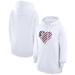 Women's G-III 4Her by Carl Banks White Cleveland Guardians Heart Fleece Pullover Hoodie