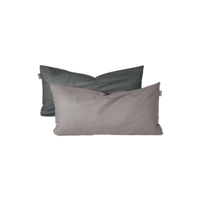 Schiesser Kissenhülle Doubleface aus feinem Renforcé im 2er-Set (40 x 80cm) schwarz Image
