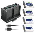 Kastar 4-Pack Battery and Quadruple Charger Compatible with Sony NP-BD1 NP-FD1 Battery Sony D Type Battery Sony BC-CSD BC-CS3 Charger