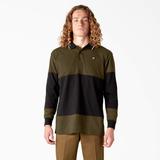 Dickies Men's Skateboarding Rugby Polo - Dark Olive Size S (WLSK6)