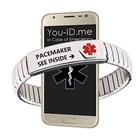 Pacemaker Bracelet, Medical ID Bracelet, Engraved ICD Alert Warning, feat. Enclosure Store Contact Info, Unisex Design, Comfort Fit, Expanding Links, Any Wrist Size (Small 17cm)