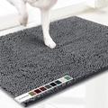 Muddy Mat AS-SEEN-ON-TV Highly Absorbent Microfiber Door Mat and Pet Rug, Non Slip Thick Washable Area and Bath Mat Soft Chenille for Kitchen Bathroom Bedroom Indoor and Outdoor - Grey XL 59"X35"