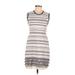 Cupcakes & Cashmere Casual Dress - Mini Crew Neck Sleeveless: White Print Dresses - Women's Size 8