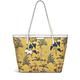 RADLEY London Folk Floral Responsible Large Ziptop Tote Handbag for Women, Made from in Golden BCI Oilskin & Smooth Water-based PU trims with Floral Print, Features Twin Straps & Zip Fastening