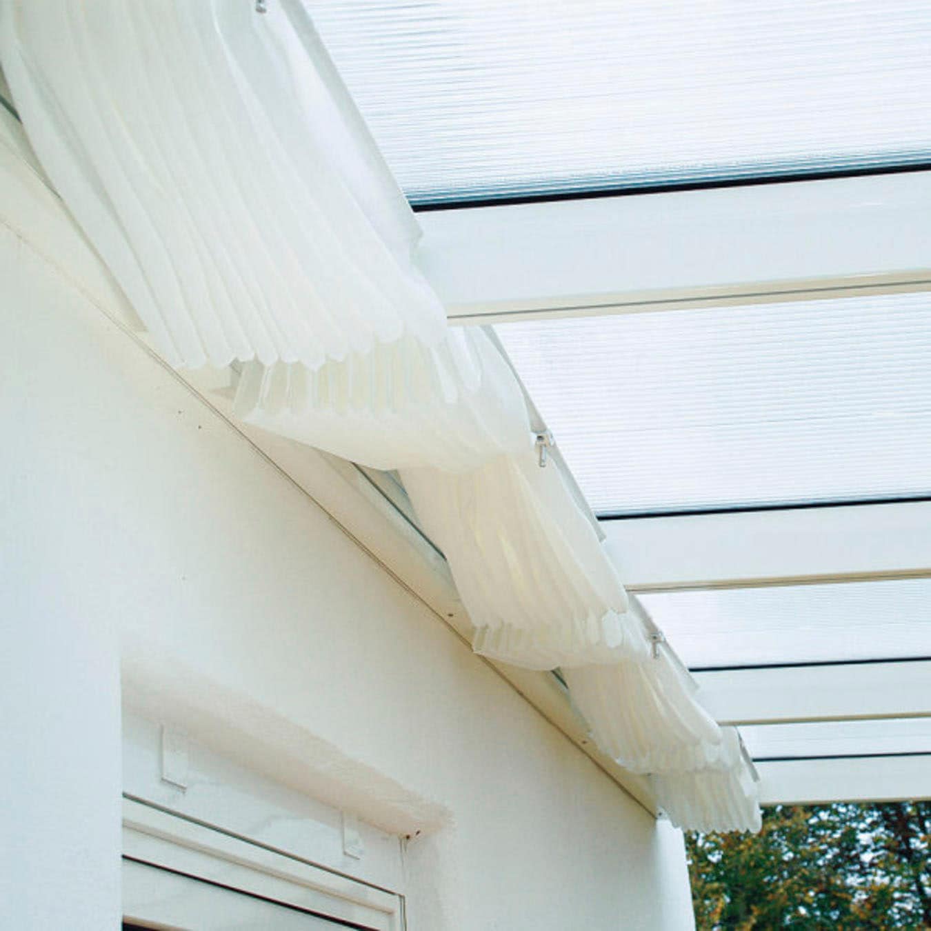 Sonnensegel BECKMANN "Schattier-Set", weiß, B:94cm T:314cm, Metall, Polyacryl, Sonnensegel, für Terrassen-Überdachung Exklusiv Gr. 7