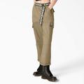 Dickies Women's X Lurking Class Relaxed Fit Cropped Cargo Pants - Khaki Size 24 (FPR65)