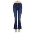 Principle Denim Innovations Jeans - Mid/Reg Rise Flared Leg Boyfriend: Blue Bottoms - Women's Size 27 - Dark Wash