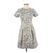 Vince Camuto Casual Dress: Tan Paisley Dresses - Women's Size 2