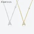ANDYWEN 925 Sterling Silver Gold Small 26 Letters A- Z Zircon CZ Pendant Monogram Necklace Me 2020