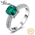 JewelryPalace Grün Simulierte Nano Smaragd Erstellt Rubin Ring 925 Sterling Silber Edelstein