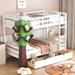 win-Over-Twin Bunk Bed with a Tree Decor and Two Storage Drawers
