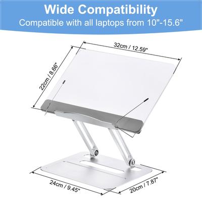 Acrylic Book Stand Adjustable Height Book Holder for Textbook Laptop, Silver