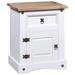 Mexican Pine White Bedside Cabinet with Drawers