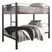 Transitional Twin over Twin Metal Bunk Bed in Black and Gray