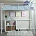 Metal Twin Loft Bunk Bed in White Finish