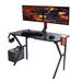 Dardashti Gaming Desk Z1-21-Midnight,With Headphone/VR Hook,With Multi-color Remote Controlled LEDs,There Power Surge Protector