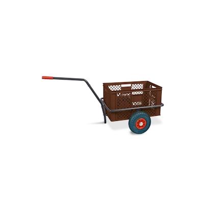 BRB Robuster Handwagen in anthrazit, belastbar bis zu 200 kg, mit 32 cm hohem Korb in braun Image