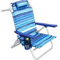 Waleaf Folding Tall Backpack Beach Chair Camping Chairs for Adults High Back Flat Beach Chairs with Headrest Towel Bar Cooler Bag Storage Bag Cup Holder Phone Holder