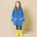 BTJX Children s Boys Girls Button Rain Jacket Hooded Windproof Raincoat Kids Long Sleeve Hoodie Trench